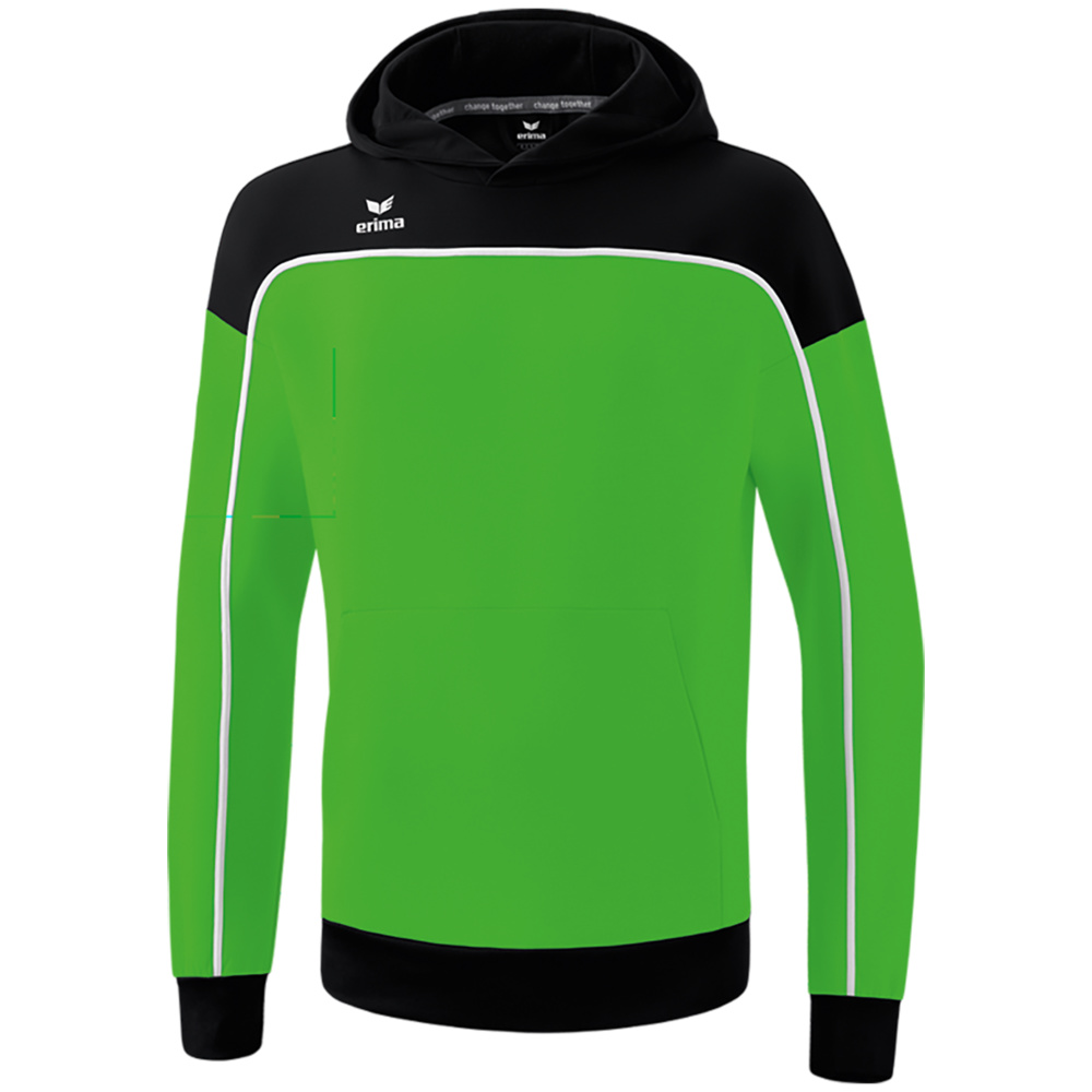 SUDADERA CON CAPUCHA ERIMA CHANGE, VERDE-NEGRA-BLANCA HOMBRE. S M L XL 2XL 3XL 