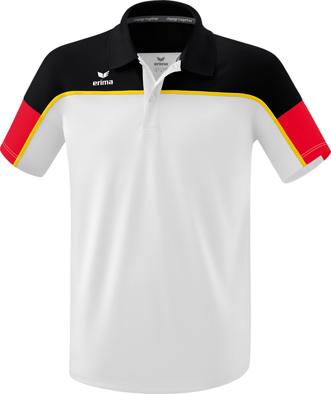 POLO ERIMA CHANGE, BLANCO-NEGRO-ROJO HOMBRE. S M L XL 2XL 3XL 