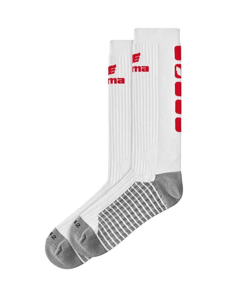 ERIMA CLASSIC 5-C CALCETINES LARGOS, BLANCO-ROJO. 1 - (31-34) 2 - (35-38) 3 - (39-42) 4 - (43-46) 5 - (47-50) 