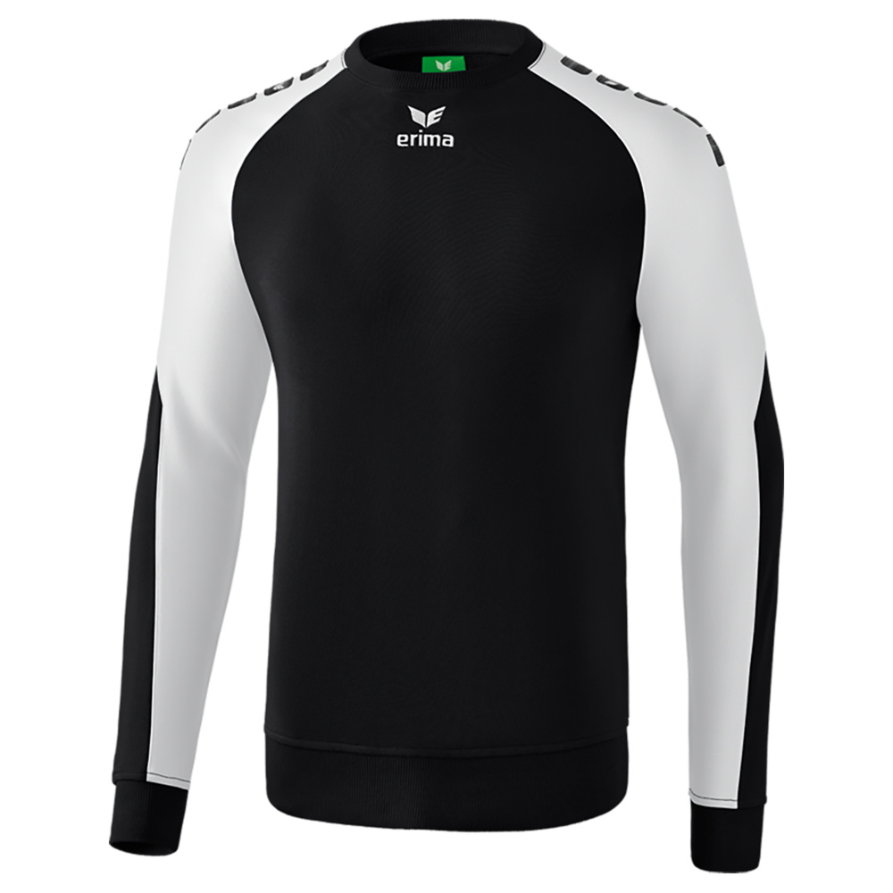 SUDADERA ERIMA ESSENTIAL 5-C, NEGRA-BLANCA HOMBRE. S M L XL 2XL 3XL 