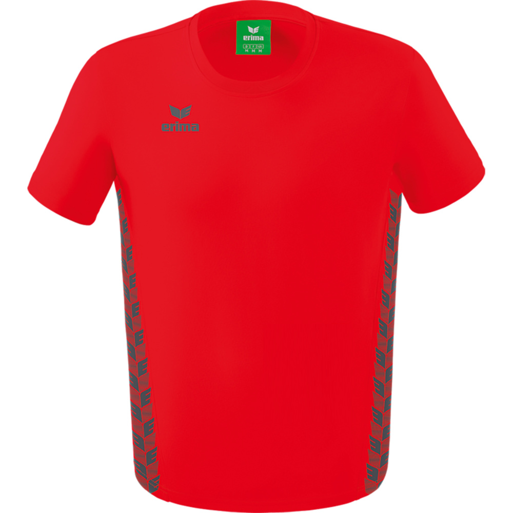 CAMISETA ERIMA ESSENTIAL TEAM, ROJA-GRIS PIZARRA HOMBRE. S M L XL 2XL 3XL 