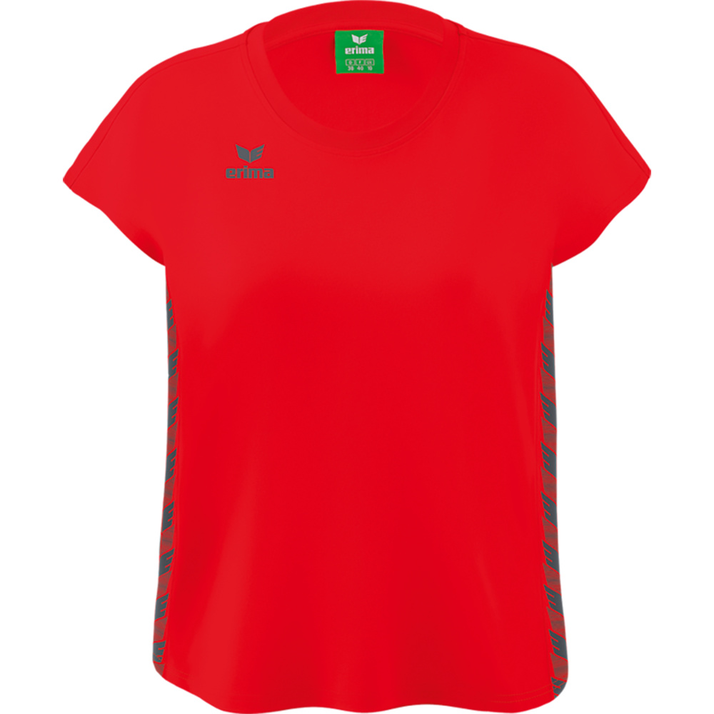 CAMISETA ERIMA ESSENTIAL TEAM, ROJA-GRIS PIZARRA MUJER. 34 36 38 40 42 44 