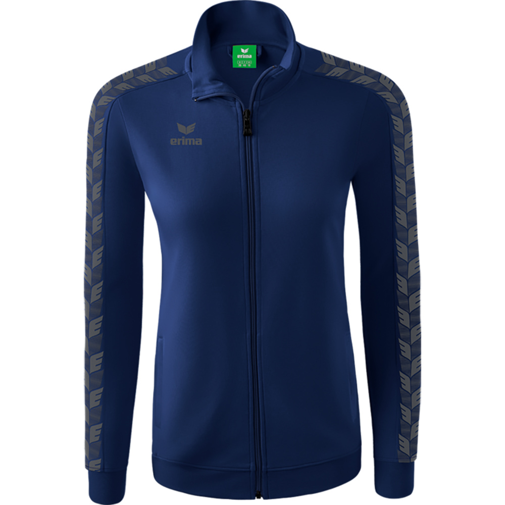 CHAQUETA ERIMA ESSENTIAL TEAM TRACK TOP, MARINO-GRIS PIZARRA MUJER. 34 36 38 40 42 44 