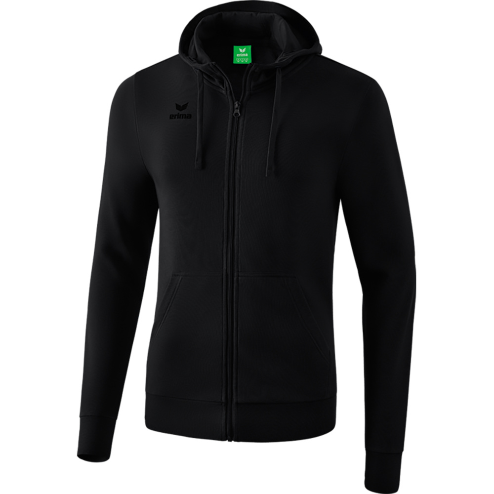 CHAQUETA-SUDADERA CON CAPUCHA ERIMA, NEGRA NIÑO. 128 140 152 164 