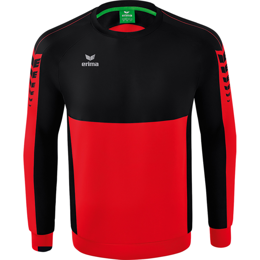 SUDADERA ERIMA SIX WINGS, ROJA-NEGRA HOMBRE. S M L XL 2XL 3XL 