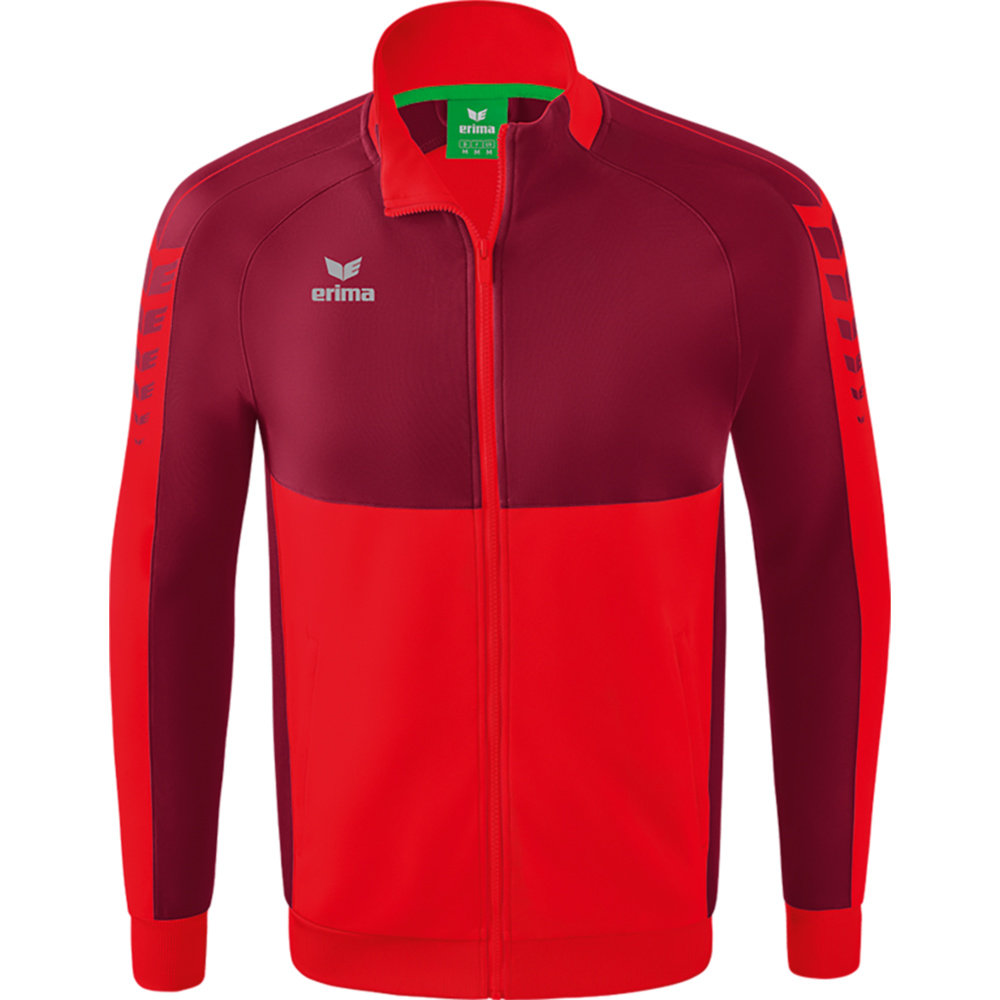 CHAQUETA ERIMA SIX WINGS WORKER, ROJA-BURDEOS HOMBRE. S M L XL 2XL 3XL 