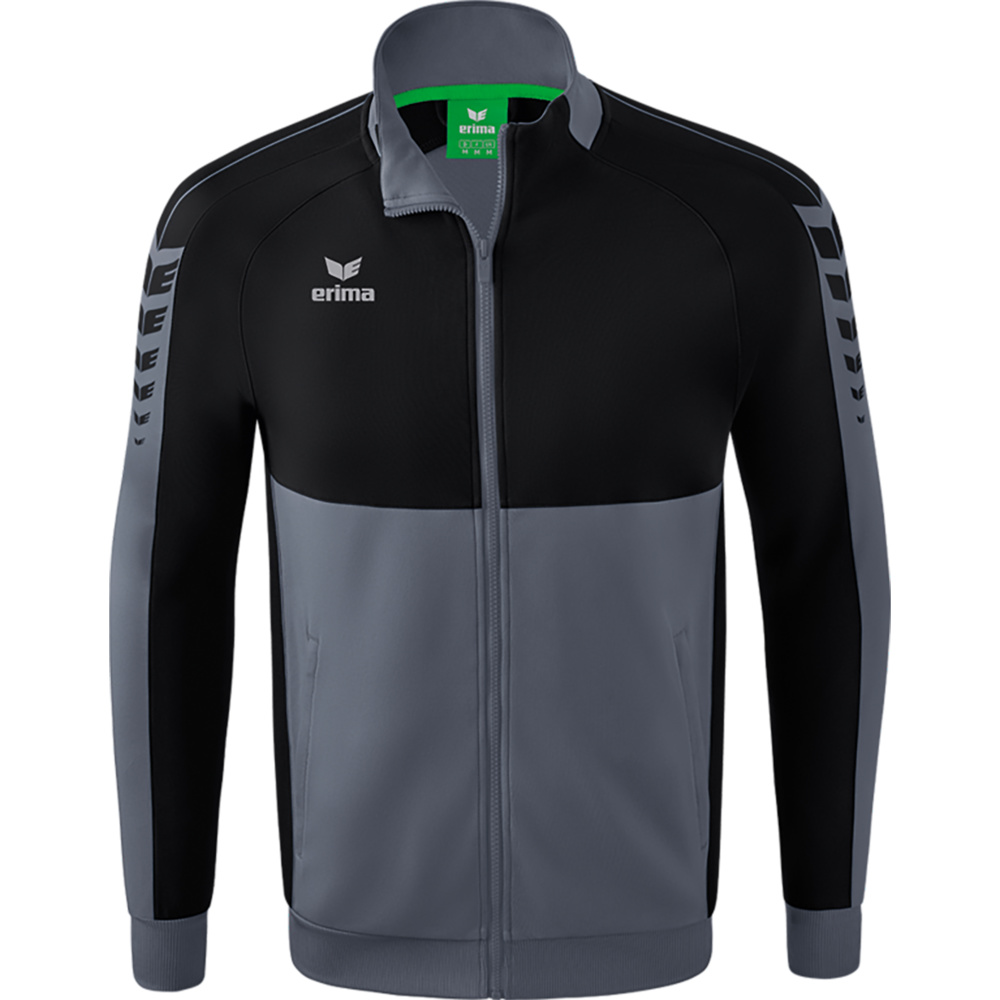 CHAQUETA ERIMA SIX WINGS WORKER, GRIS PIZARRA-NEGRA HOMBRE. S M L XL 2XL 3XL 