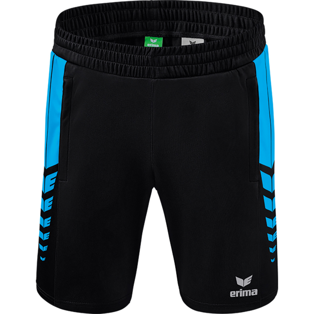 SHORT ERIMA SIX WINGS WORKER, NEGRO-CURACAO HOMBRE. S M L XL 2XL 3XL 