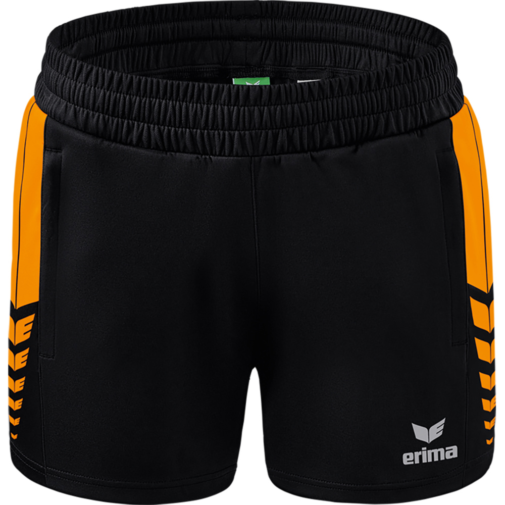 SHORT ERIMA SIX WINGS WORKER, NEGRO-NARANJA MUJER. 34 36 38 40 42 44 