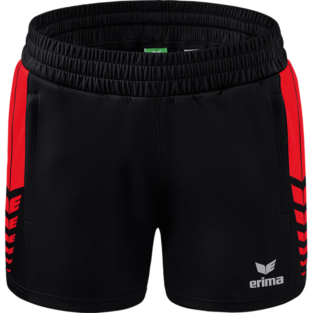 SHORT ERIMA SIX WINGS WORKER, NEGRO-ROJO MUJER. 34 36 38 40 42 44 