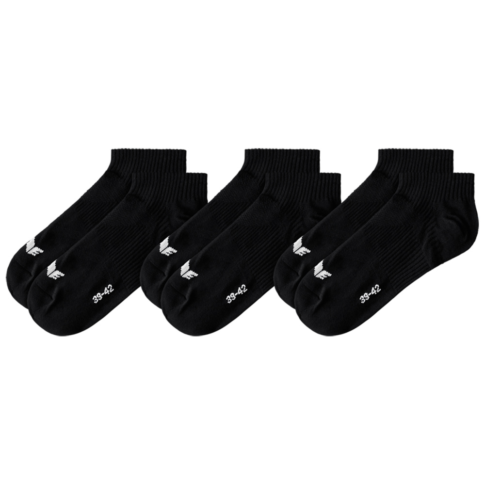 CALCETINES TOBILLEROS ERIMA, NEGRO (3 PARES). 1 (27-30) 2(31-34) 3(35-38) 4 (39-42) 5(43-46) 