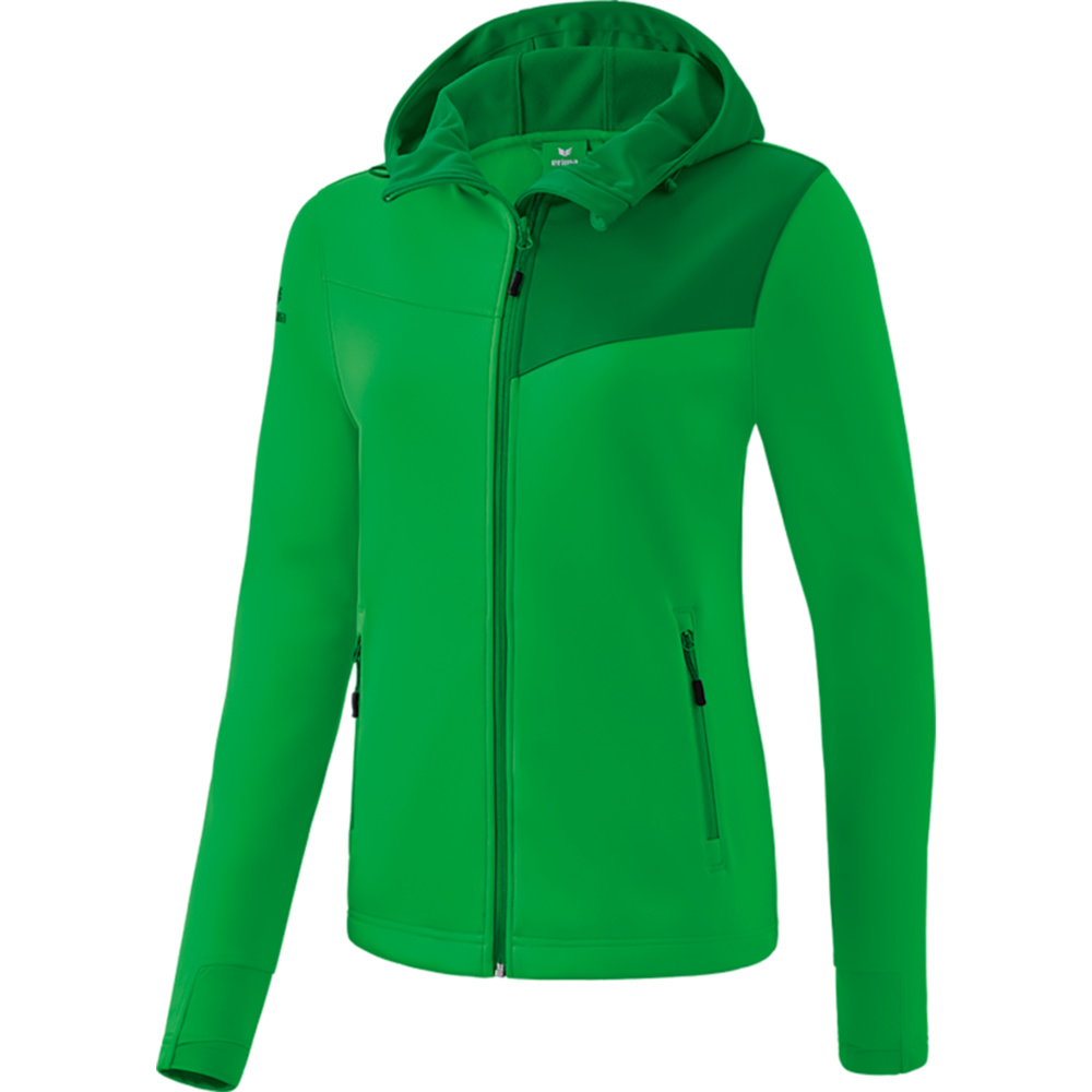 CHAQUETA SOFTSHELL ERIMA PERFORMANCE, VERDE-ESMERALDA MUJER. 34 36 38 40 42 44 46 48 