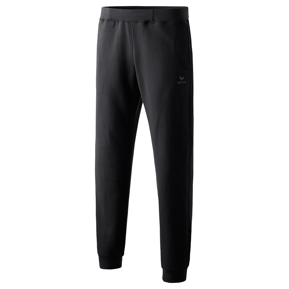 PANTALÓN DE CHÁNDAL ERIMA CON PUÑO ESTRECHO, NEGRO NIÑO. 116 128 140 152 164 