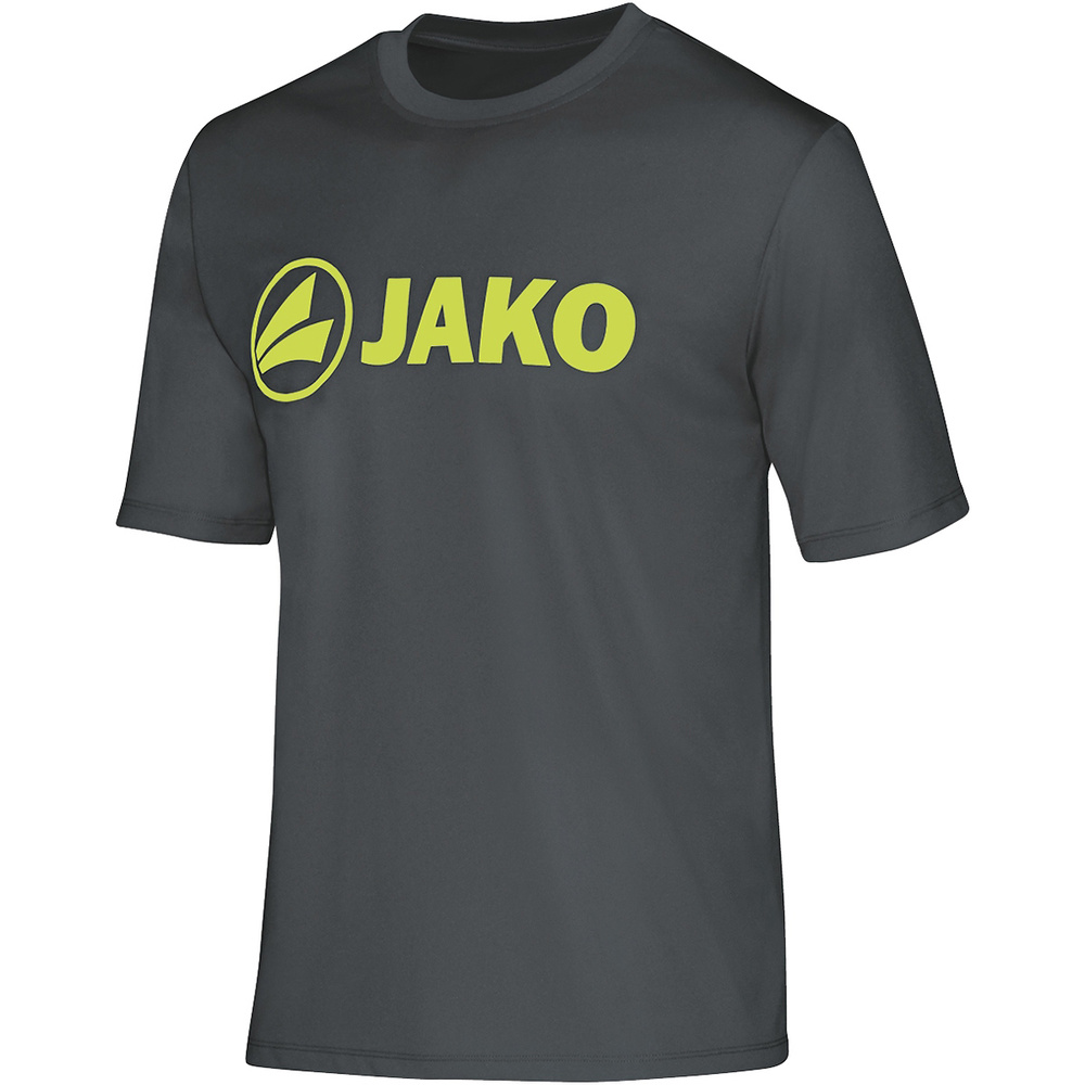 CAMISETA FUNCIONAL JAKO PROMO, ANTRACITA-LIMA NIÑO. 116 128 140 152 164 