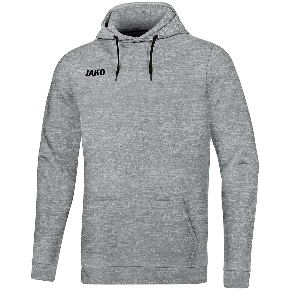 SUDADERA CON CAPUCHA JAKO BASE, GRIS MELANGE NIÑO. 128 140 152 164 