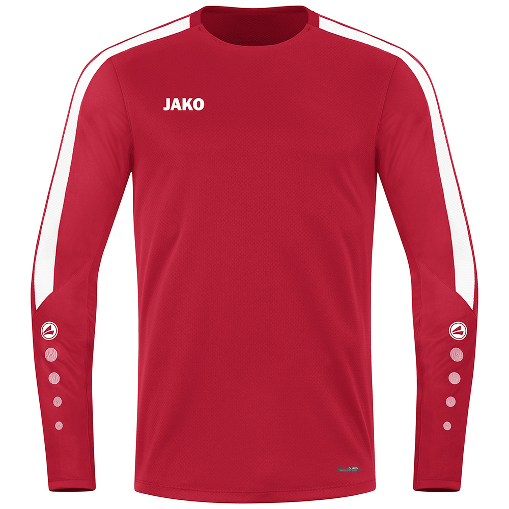 SUDADERA JAKO POWER, ROJA-BLANCA NIÑO. 116 128 140 152 164 