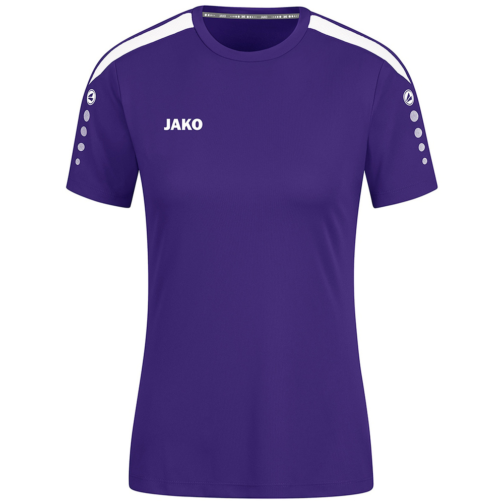 CAMISETA JAKO POWER MANGA CORTA, PÚRPURA-BLANCA MUJER. 34 36 38 40 42 44 