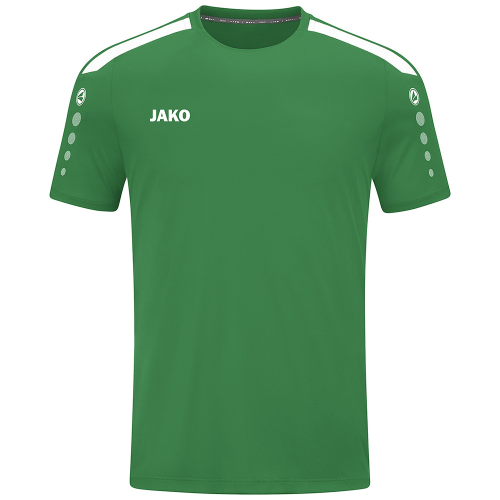 CAMISETA JAKO POWER MANGA CORTA, VERDE-BLANCA NIÑO. 116 128 140 152 164 