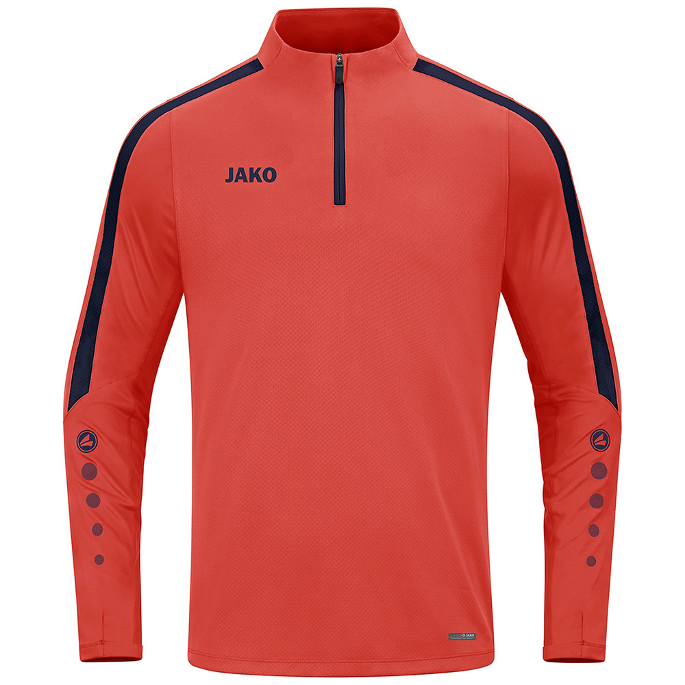 SUDADERA ZIP TOP JAKO POWER, LLAMA-MARINO NIÑO. 128 140 152 164 