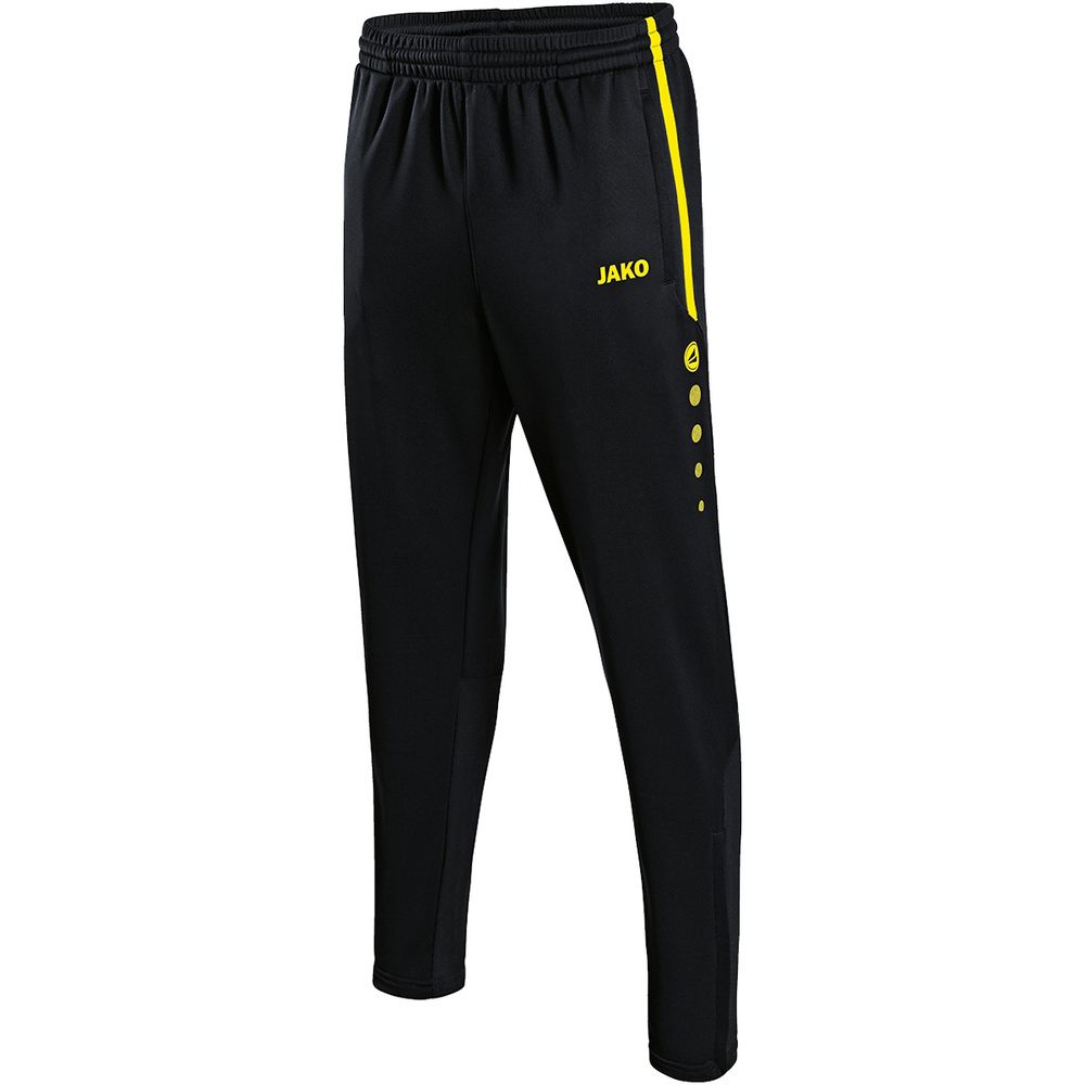 PANTALÓN JAKO TRAINING ACTIVE NEGRO-AMARILLO NEÓN NIÑO. 116 128 140 152 164 