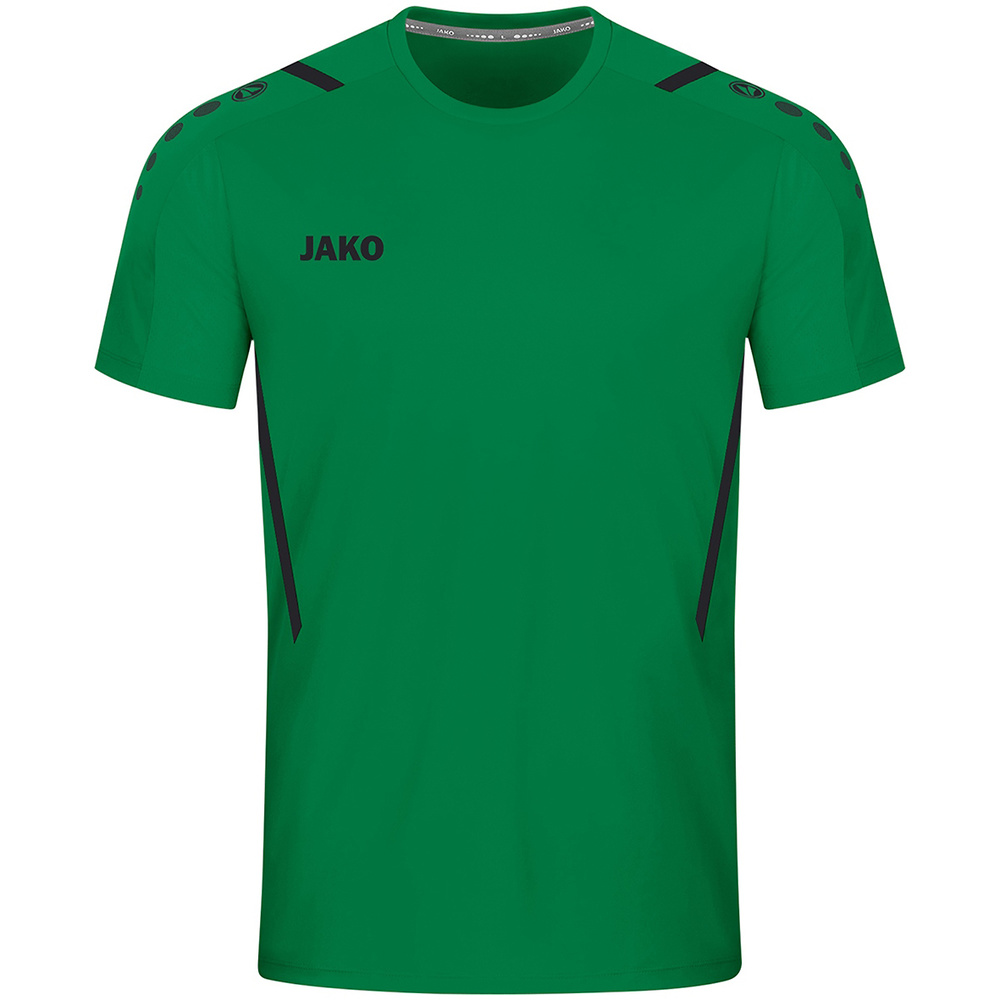 CAMISETA JAKO CHALLENGE MANGA CORTA, VERDE-NEGRO NIÑO. 116 128 140 152 164 