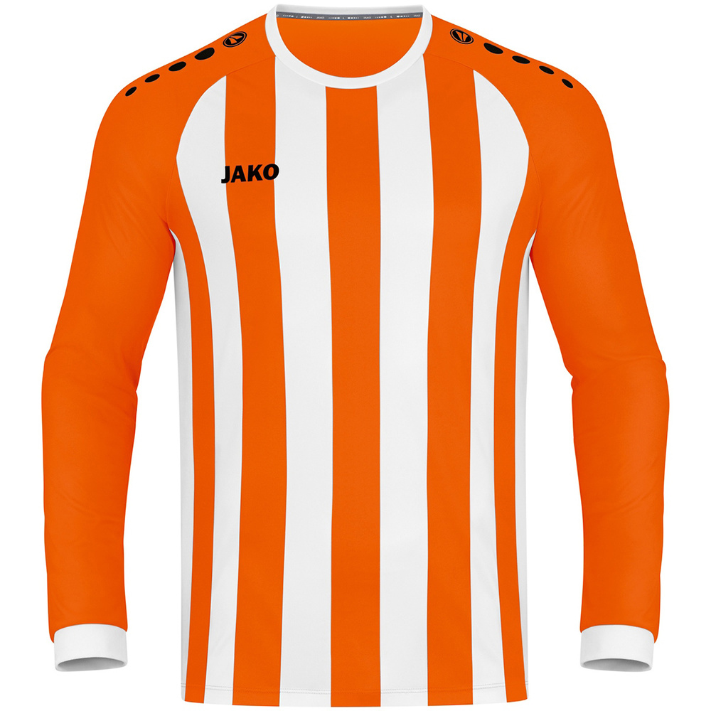 CAMISETA JAKO INTER MANGA LARGA, NARANJA NEÓN-BLANCA NIÑO. 116 128 140 152 164 