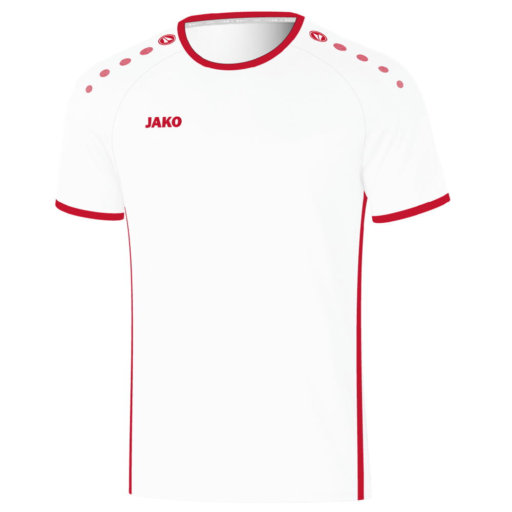 CAMISETA JAKO PRIMERA MANGA CORTA, BLANCA-ROJA NIÑO. 116 128 140 152 164 