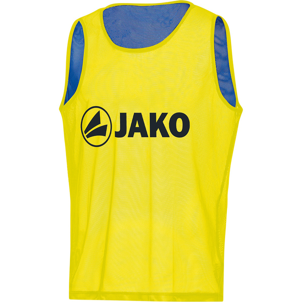 PETO JAKO REVERSIBLE, AMARILLO NEÓN-ROYAL. BAMBINI (ALTURA HASTA 135 CM.) JUNIOR (BODY HEIGHT UP TO 165 CM.) SENIOR (BODY HEIGHT OVER 165 CM.) 