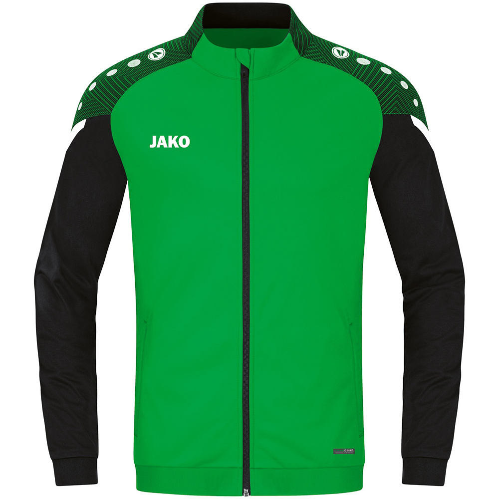 CHAQUETA CHÁNDAL POLIÉSTER JAKO PERFORMANCE, VERDE-NEGRA NIÑO. 116 