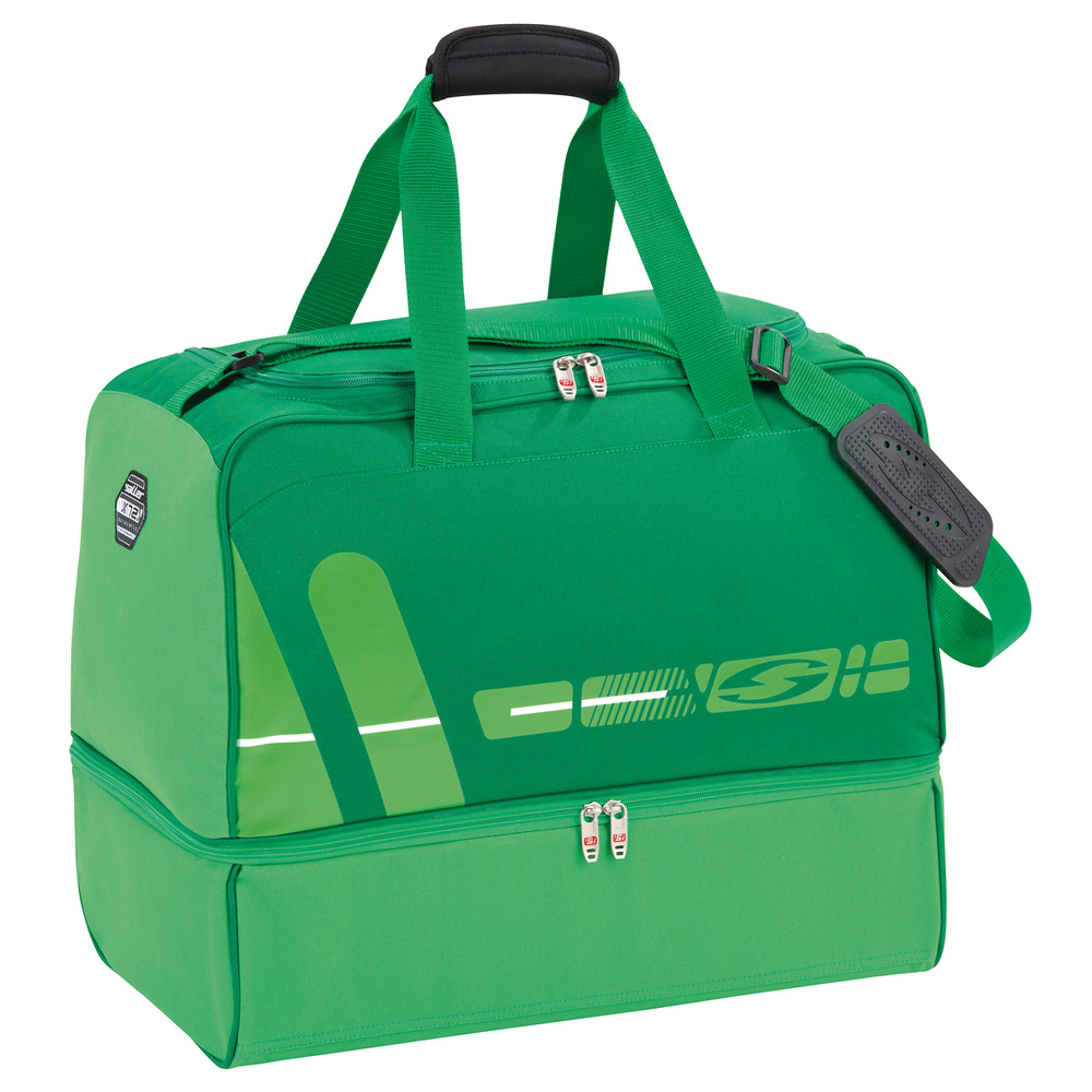 BOLSA CON ZAPATILLERO SALLERX.72, VERDE-ESMERALDA-BLANCO. 