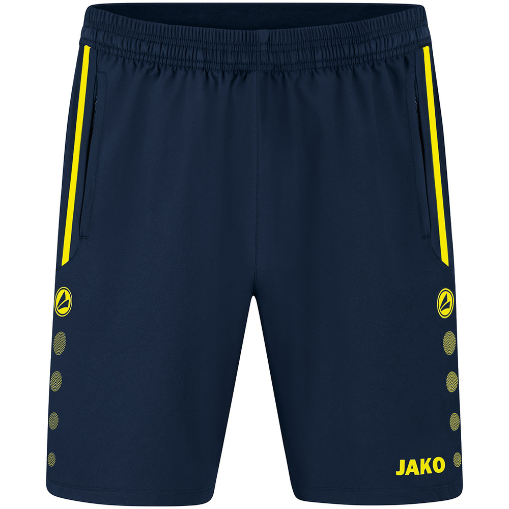 SHORT JAKO ALLROUND, MARINO-AMARILLO NEÓN NIÑO. 128 