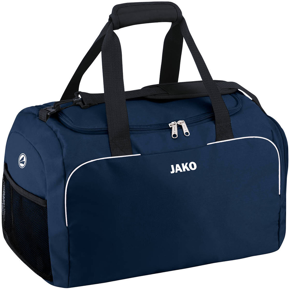 BOLSA DE DEPORTE JAKO CLASSICO CON COMPARTIMENTOS HÚMEDOS LATERALES, MARINO. BAMBINI JUNIOR SENIOR 