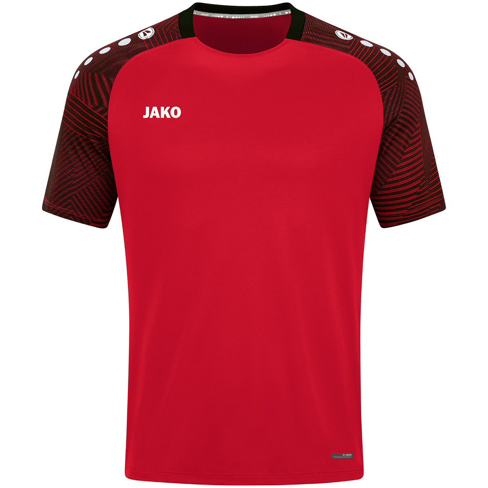 CAMISETA JAKO PERFORMANCE, ROJA-NEGRA NIÑO. 116 128 140 152 164 