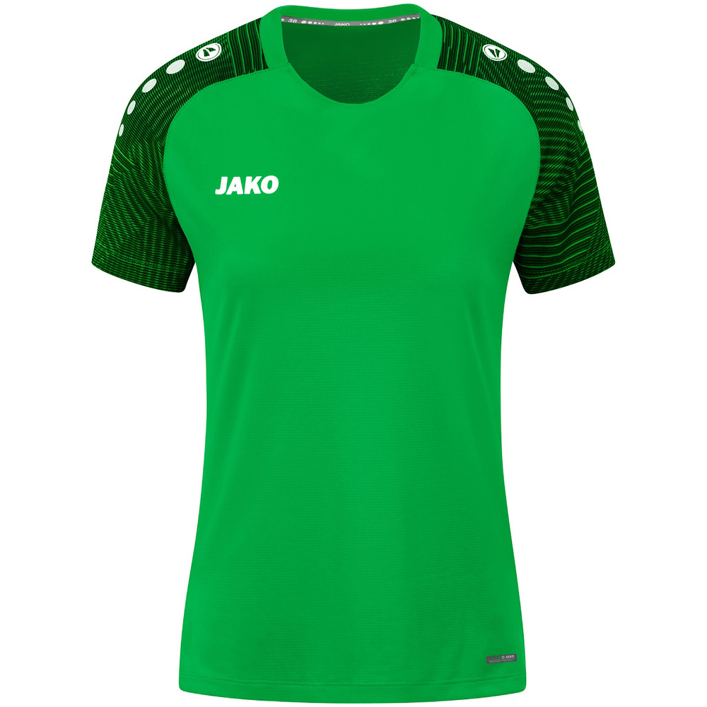 CAMISETA JAKO PERFORMANCE, VERDE-NEGRA MUJER. 34 36 38 40 42 44 