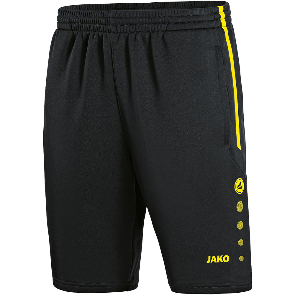 SHORT DE ENTRENAMIENTO JAKO ACTIVE, NEGRO-AMARILLO NEÓN HOMBRE. S M L XL 2XL 3XL 