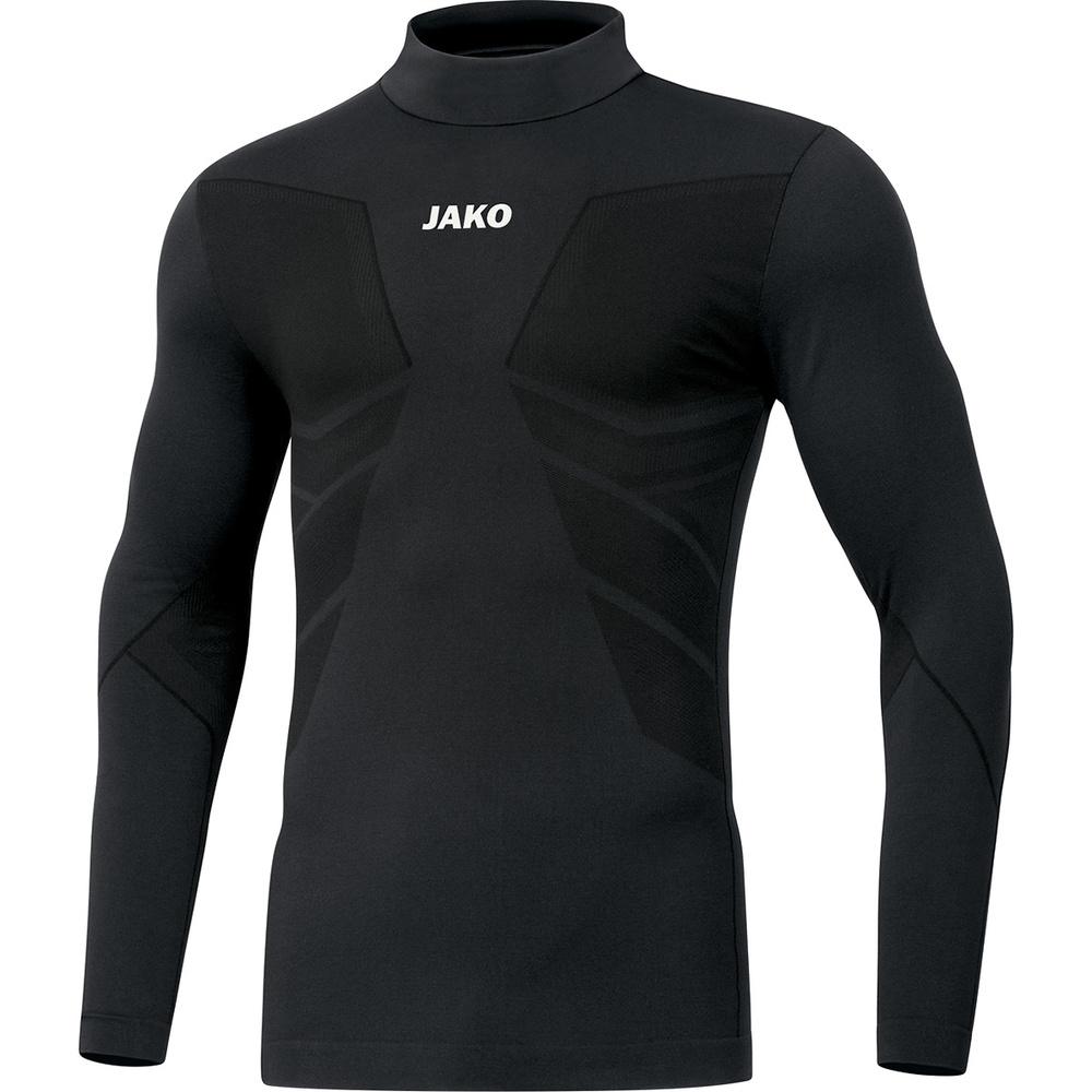 CAMISETA CUELLO ALTO JAKO COMFORT 2.0, NEGRA HOMBRE. S M L XL 2XL 