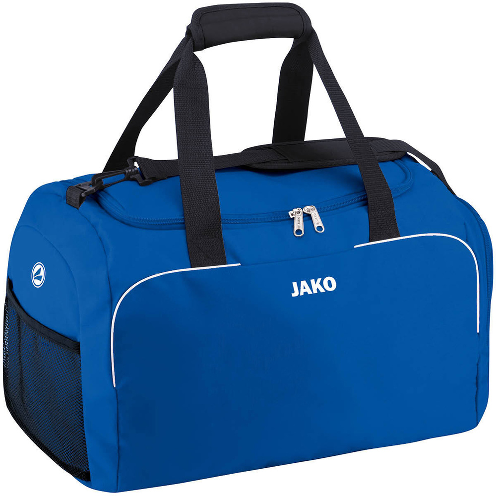 BOLSA DE DEPORTE JAKO CLASSICO CON COMPARTIMENTOS HÚMEDOS LATERALES, ROYAL. BAMBINI JUNIOR SENIOR 