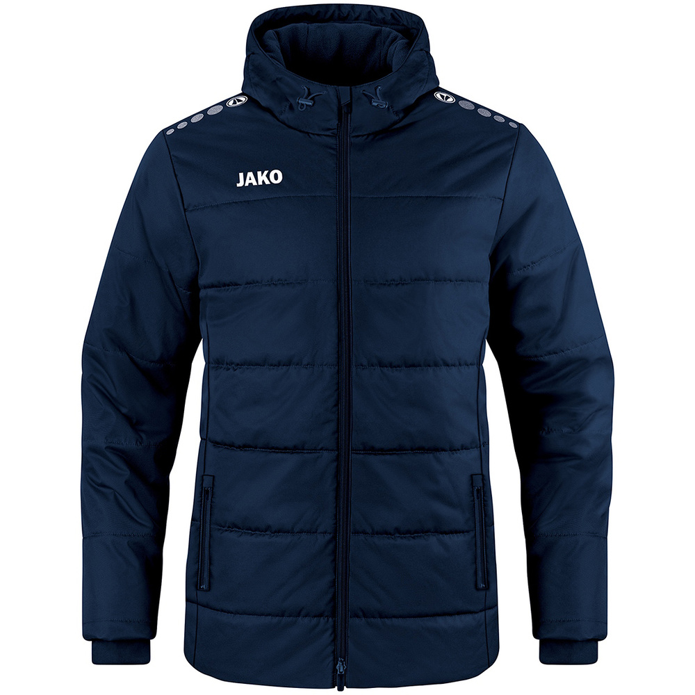 CHAQUETA COACH CON CAPUCHA JAKO TEAM, MARINO HOMBRE. S M L XL 2XL 3XL 4XL 