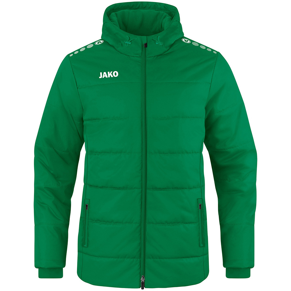 CHAQUETA COACH CON CAPUCHA JAKO TEAM, VERDE HOMBRE. S M L XL 2XL 3XL 4XL 