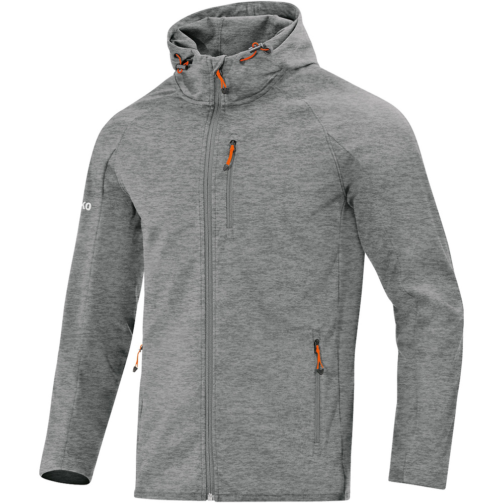 CHAQUETA SOFTSHELL JAKO LIGHT, GRIS MELANGE HOMBRE. S M L XL 2XL S 