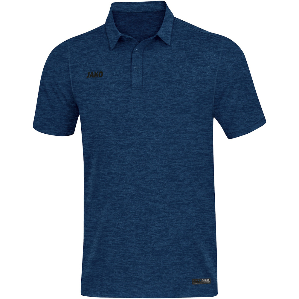 POLO JAKO PREMIUM BASICS, MARINO MELANGE HOMBRE. S M L XL 2XL 3XL 4XL 