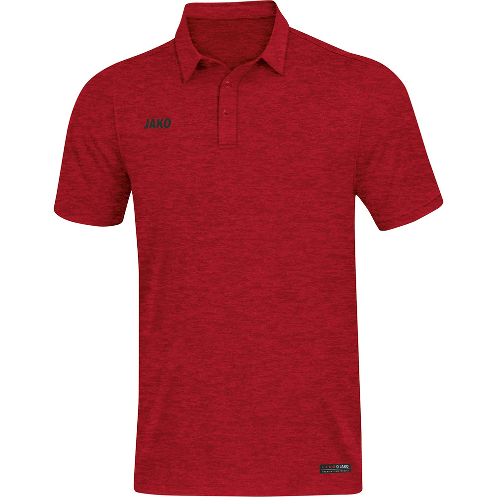 POLO JAKO PREMIUM BASICS, ROJO MELANGE HOMBRE. S M L XL 2XL 3XL 4XL 