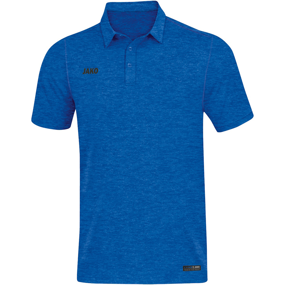 POLO JAKO PREMIUM BASICS, ROYAL MELANGE HOMBRE. S M L XL 2XL 3XL 4XL 