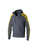 CHAQUETA ERIMA EVO STAR ENTRENAMIENTO CON CAPUCHA, GRIS PIZARRA-AMARILLO-HOMBRE