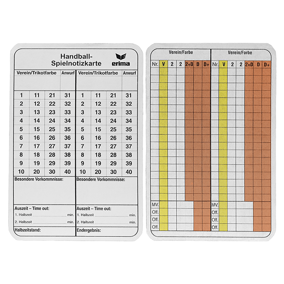 ERIMA MATCH MEMO CARDS HANDBALL.