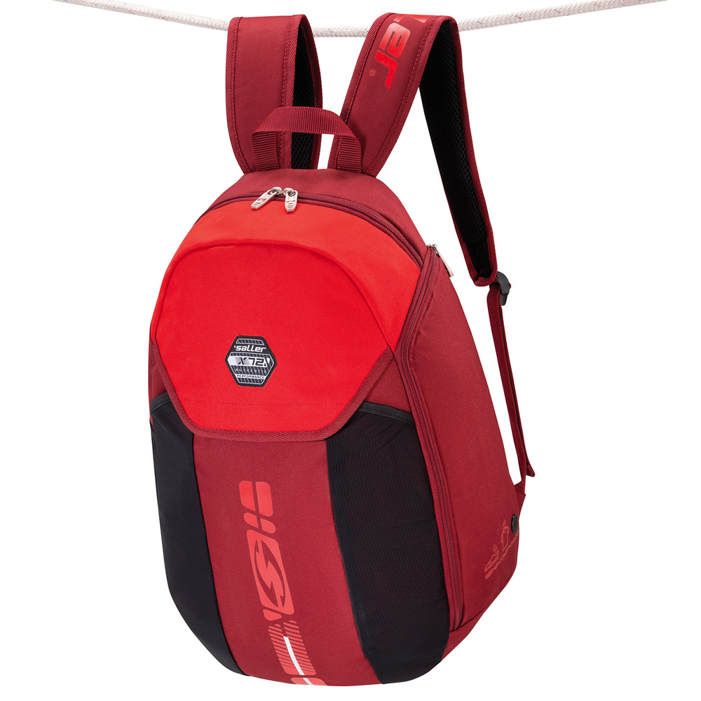 BACKPACK SALLERX.72, RED-BORDEAUX-WHITE. 