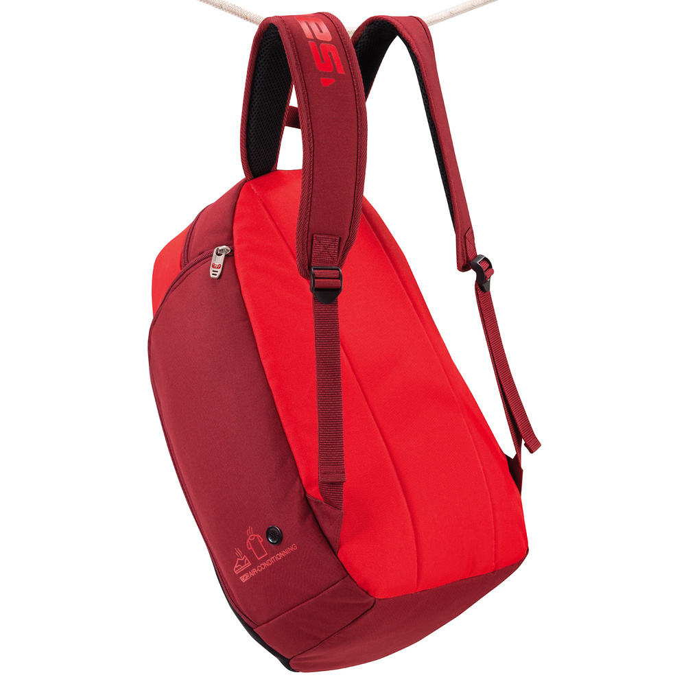 BACKPACK SALLERX.72, RED-BORDEAUX-WHITE. 