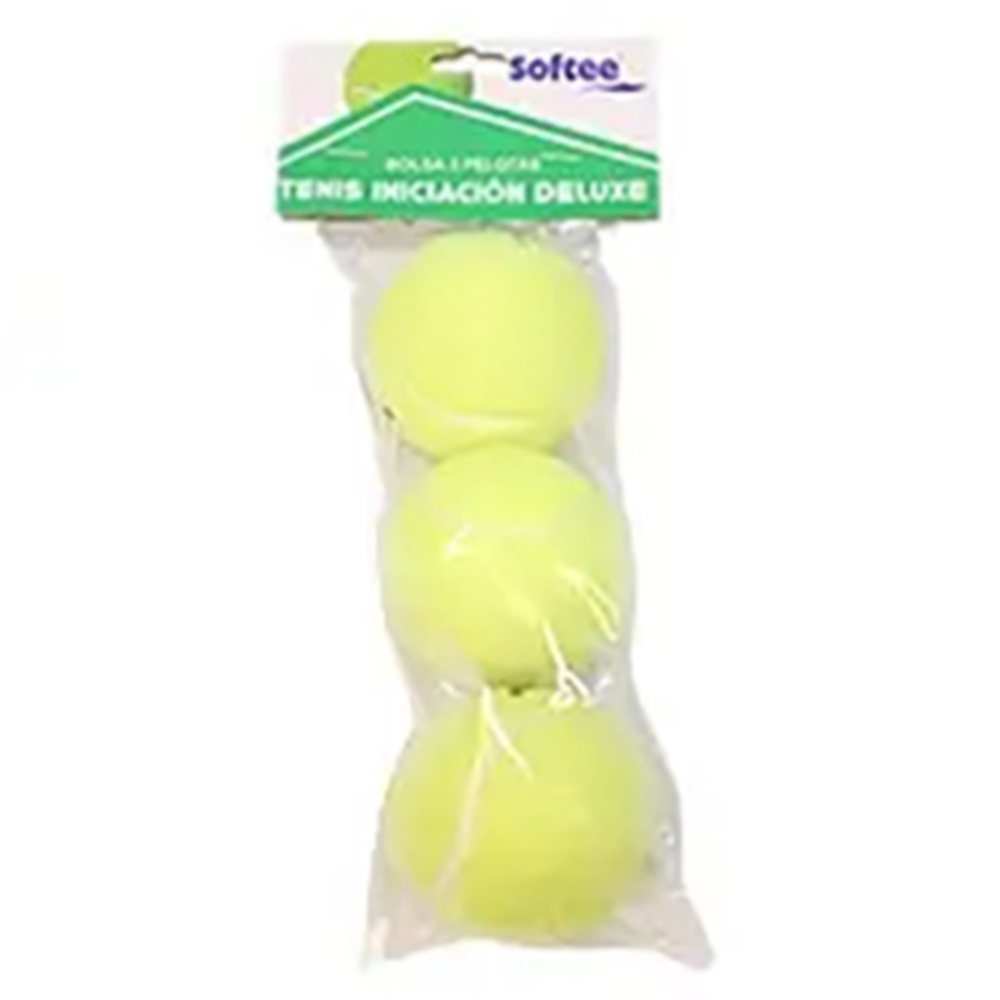 BAG OF 3 SOFTEE DELUXE BEGINNERS TENNIS BALLS. 