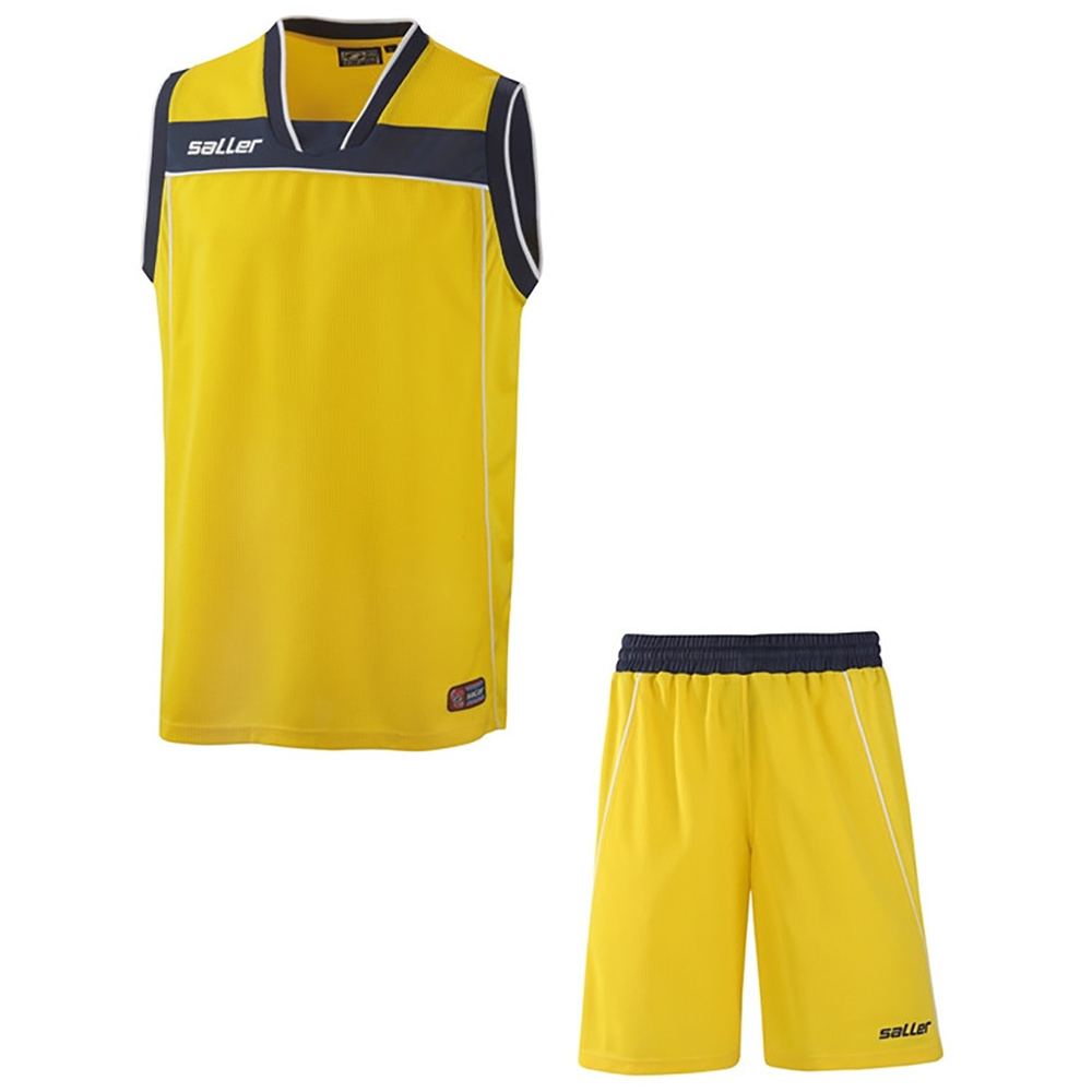 BASKETBALL-SET SALLERBASELINE, YELLOW-NAVY. 