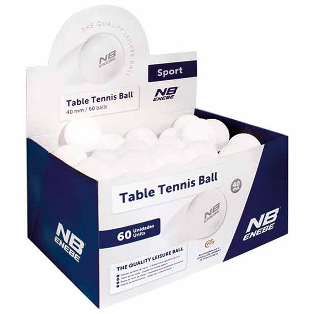 BOX 60 BALLS NB SPORT 40 MM. WHITE. 